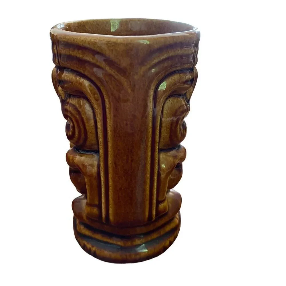Vintage Tiki Mug Leilani Brown Ceramic
